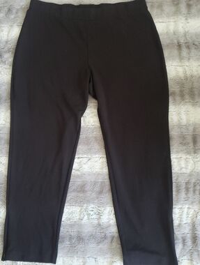 Susan Graver Black Ponte Pull-On Pants 1X